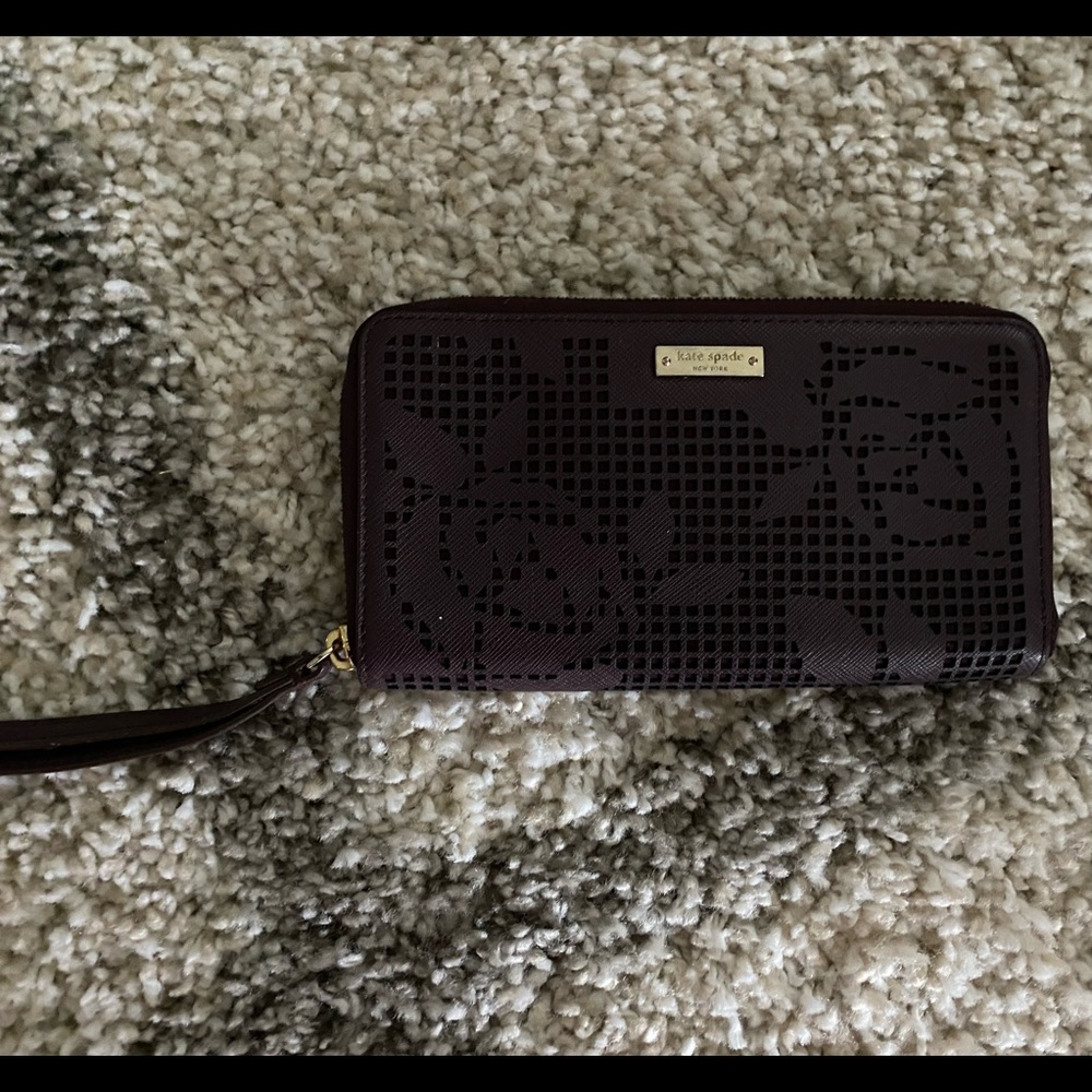Kate spade gently used wallet, Color Burgundy